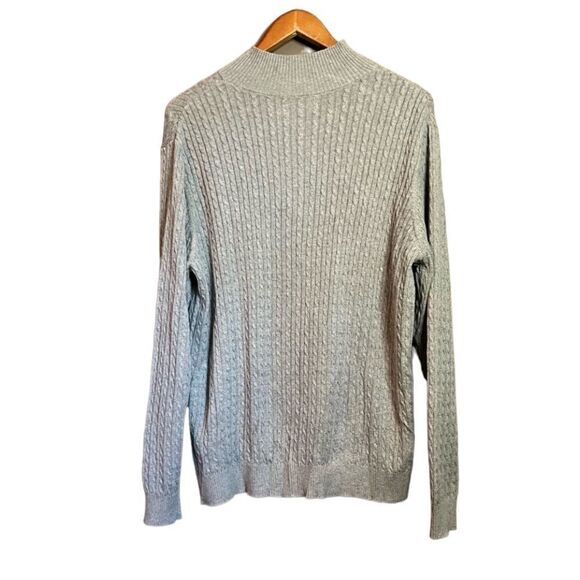 NWT! National grey cable knit 1/4 zip sweater‎ - Picture 9 of 11